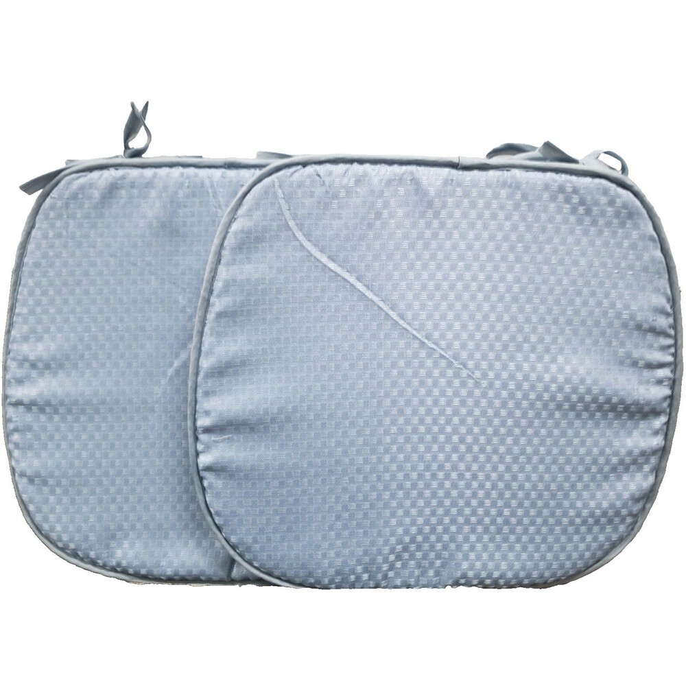 2 Same Kitchen Basketweave Cushion Chair Pads w/ties(15x15") LIGHT BLUE COLOR,BH
